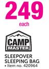 Camp Master Sleepover Sleeping Bag-Each