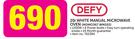 Defy 20Ltr White Manual Microwave Oven-MDMO367 WM203