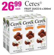 Ceres Fruit Juice Assorted-6x200ml Each