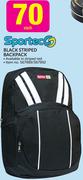 Sportec Black Striped Backpack-Each