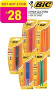 Bic 2 Pack Clic Pens-Any 2