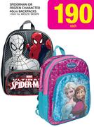 Spiderman Or Frozen Character 40Cm Backpacks-Each