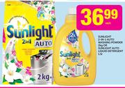 Sunlight 2-In-1 Auto Washing Powder 2Kg Or Sunlight Auto Liquid Detergent 1.5L-Each