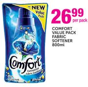 Comfort Value Pack Fabric Softener-800ml Per Pack