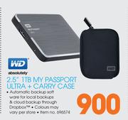 WD 2.5" 1TB My Passport Ultra + Carry Case