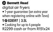 Bennett Read Digital Air Fryers 3.5L 828597