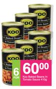 Koo Baked Beans in Tomato Sauce-6 x 410g