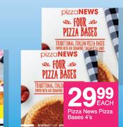 Pizza News Pizza Bases-4's Each