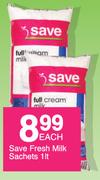 Save Fresh Milk Sachets-1Ltr Each
