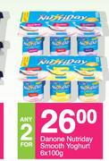 Danone Nutriday Smooth Yoghurt- For Any 2 x 6 x 100g