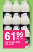Save Long Life Milk-6 x 1Ltr Each
