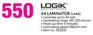 Logik A4 Laminator LA46