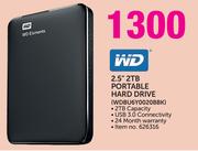 WD 2.5" 2TB Portable Hard Drive WDBU6Y0020BBK