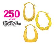Bonded Gold Creole Earrings-Per Pair