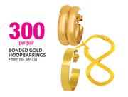 Bonded Gold Hoop Earrings-Per Pair