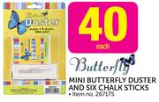 Butterfly Mini Duster And Six Chalk Sticks-Each