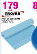 Trojan Pink Or Blue 6mm Yoga Mats-Each