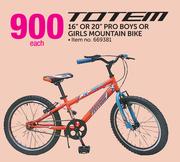 Totem 16" Or 20" Pro Boys Or Girls Mountain Bike-Each