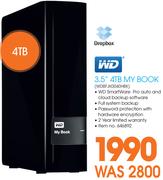WD 3.5" 4TB My Book WDBFJK0040HBK