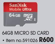SanDisk Mobile Ultra 64GB Micro SD Card