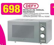 Defy Metallic 20Ltr Manual Microwave