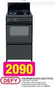 Defy 4 Burner Black Gas Stove