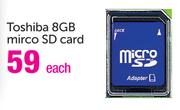 Toshiba 8GB Micro SD Card