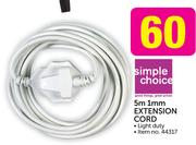 Simple Choice 5m 1mm Extension Cord