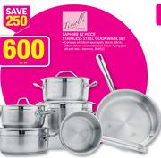 Tissolli Saphire 12 Piece Stainless Steel Cookware Set-Per Set