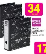 Simple Choice 2 Pack Lever Arch Files-Per Pack