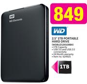 WD 2.5" 1TB Portable Hard Drive WDBUZG0010BBK