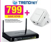 Trendnet Wireless Modem Router+ Range Extender Bundle