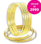 6mm 9ct Gold 'C' Shaped Bangles-Each