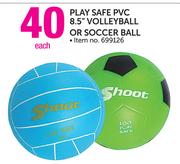 Shoot Play Safe PVC 8.5" Volley Ball Or Soccer Ball-Each
