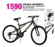 Raleigh 26" Ascent Dual Suspension Mountain Bike-Each