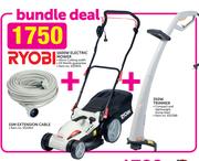 Ryobi 1600W Electric Mower+15M Extension Cable+350W Trimmer