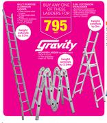 Gravity Wonder Ladder KL7338 CONY/Multipurpose Aluminium Ladder/3-In-1 Extension Stepladder-Each