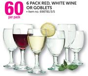Fng 6 Pack Red, White Wine Or Goblets-Per Pack