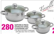 Tissolli Saphire 6 Piece Stainless Steel Cookware Set