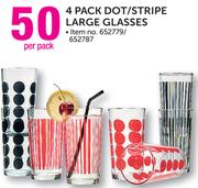 Fng 4 Pack Dot/Stripe Large Glasses-Per Pack