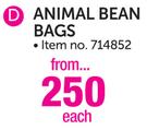 Animals Bean Bags-Each