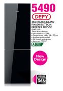Defy 365Ltr Black Glass Finish Bottom Freezer Fridge DAC510