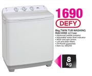 Defy 8kg Twin Tub Washing Machine DTT166