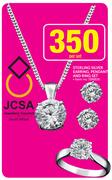 Sterling Silver Earring, Pendant And Ring Set-Per Set