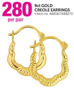 9ct Gold Creole Earrings-Per Pair