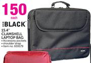 Black 15.4" Clamshell Laptop Bag-Each