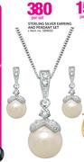 Sterling Silver Earring And Pendant Set-Per Set