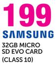 Samsung 32GB Micro SD Evo Card (Class 10)