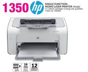 HP Single Function Mono Laser Printer P1102