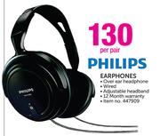Philips Earphones(447909)-Per Pair
